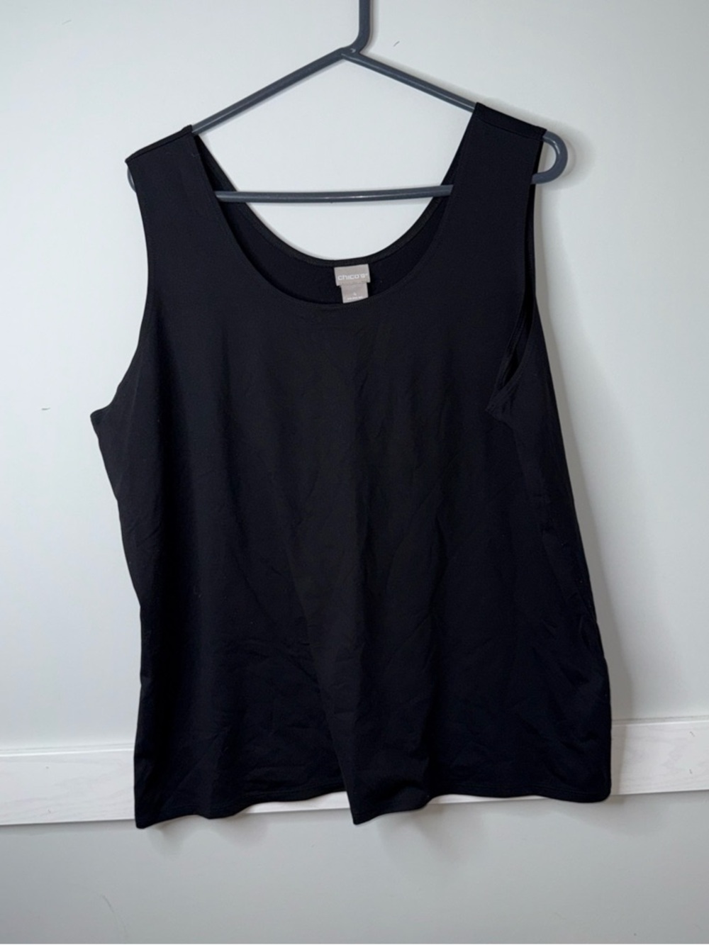 2 Chico's Black Scoop Neck Tanks one Black and One White Size 4 XXL